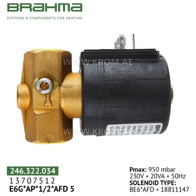 Brahma 13707512 E6G*AP*1/2*AFD5 gas valve