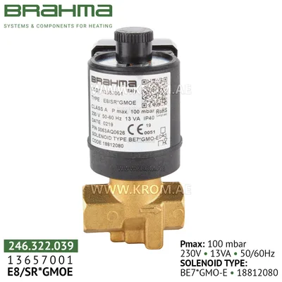 Brahma 13657001 E8/SR*GMOE gas valve