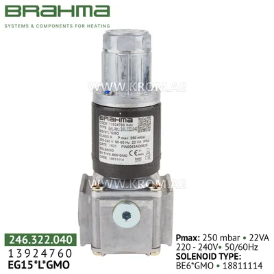 Brahma 13924760 EG15*L*GMO gas valve