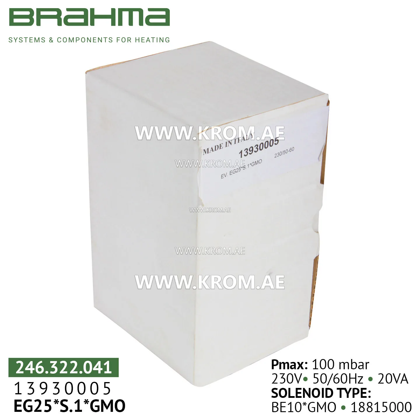 Brahma 13930005 EG25*S.1*GMO gas valve