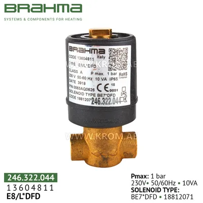 Brahma 13604811 E8/L*DFD gas valve
