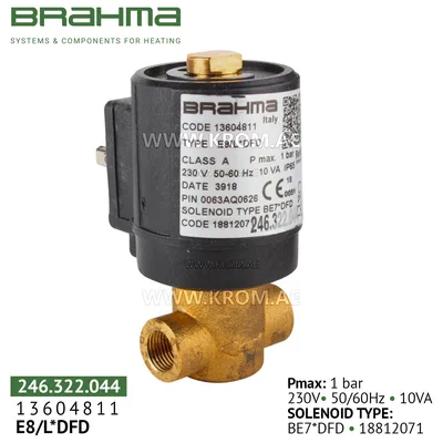 Brahma 13604811 E8/L*DFD gas valve
