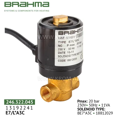 Brahma 13192241 E7/L*A3C oil valve