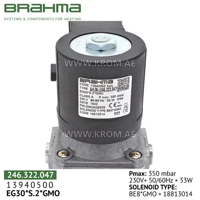 Brahma 13940500 EG30*S.2*GMO gas valve
