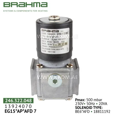 Brahma 13924070 EG15*AP*AFD 7 gas valve