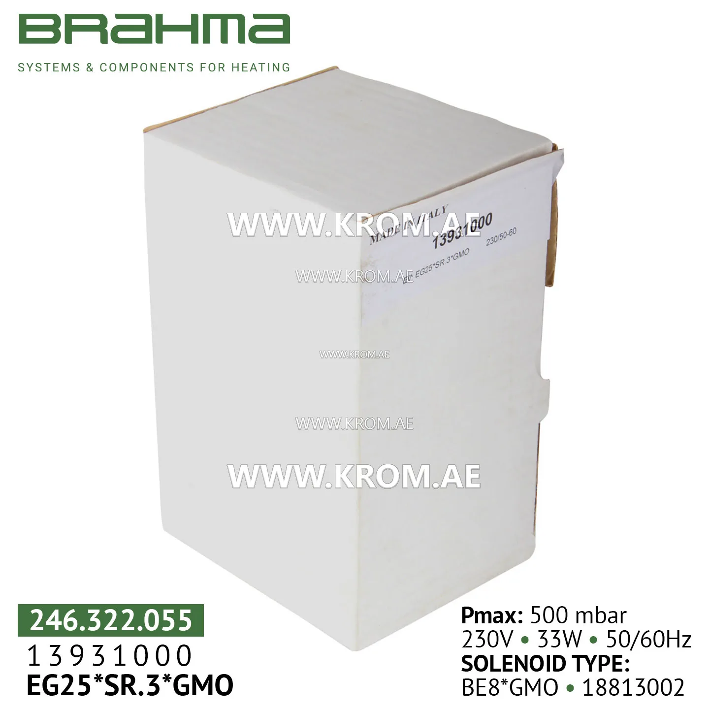 Brahma 13931000 EG25*SR.3*GMO gas valve