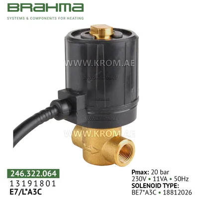 Brahma 13191801 E7/L*A3C oil valve