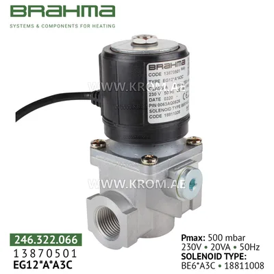 Brahma 13870501 EG12*A*A3C gas valve