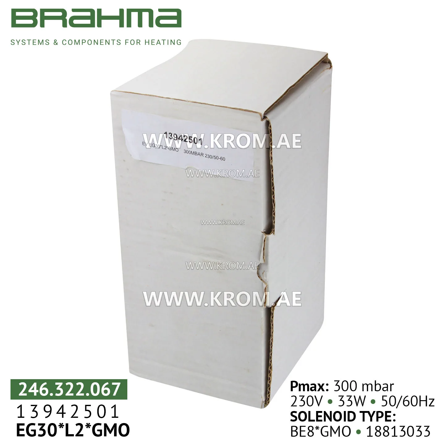 Brahma 13942501 EG30*L2*GMO gas valve