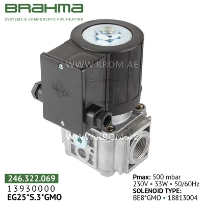 Brahma 13930000 EG25*S.3*GMO gas valve