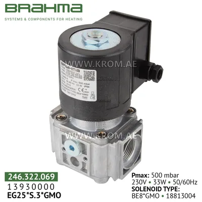 Brahma 13930000 EG25*S.3*GMO gas valve