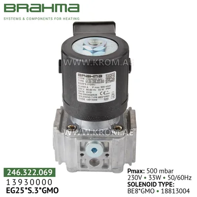 Brahma 13930000 EG25*S.3*GMO gas valve