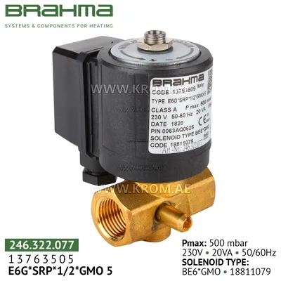 Brahma 13763505 E6G*SRP*1/2*GMO 5 gas valve