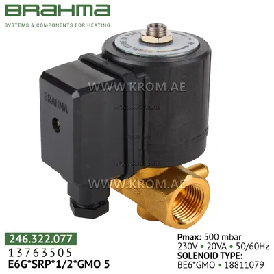 Brahma 13763505 E6G*SRP*1/2*GMO 5 gas valve
