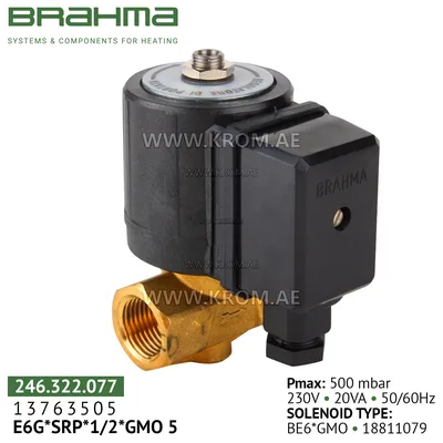 Brahma 13763505 E6G*SRP*1/2*GMO 5 gas valve