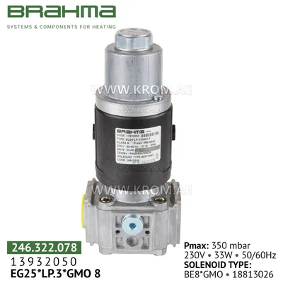 Brahma 13932050 EG25*LP.3*GMO 8 gas valve