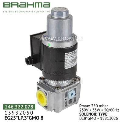 Brahma 13932050 EG25*LP.3*GMO 8 gas valve