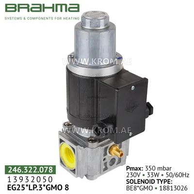 Brahma 13932050 EG25*LP.3*GMO 8 gas valve