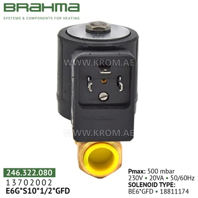 Brahma 13702002 E6G*S10*1/2*GFD gas valve