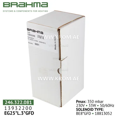 Brahma 13932200 EG25*L.3*GFD gas valve