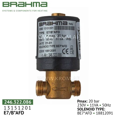 Brahma 13151201 E7/B*AFD oil valve
