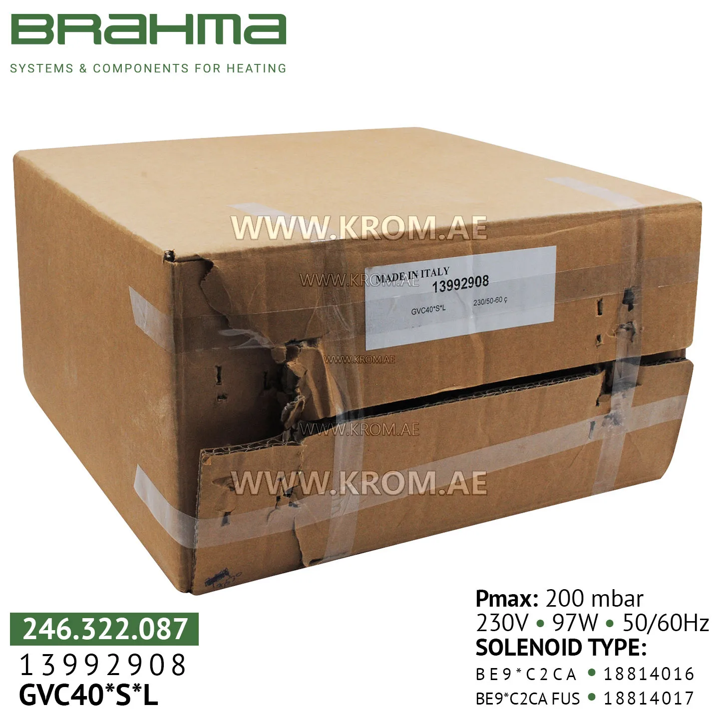 Brahma 13992908 GVC 40*S*L gas valve