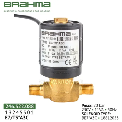 Brahma 13245501 E7/TS *A3C oil valve