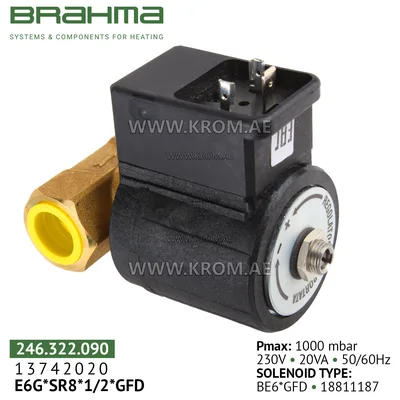 Brahma 13742020 E6G*SR8*1/2*GFD gas valve