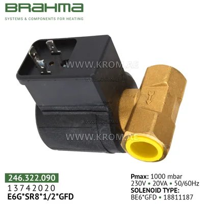 Brahma 13742020 E6G*SR8*1/2*GFD gas valve