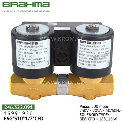 Brahma 13991920 GVC10*1/2*S*S* gas valve