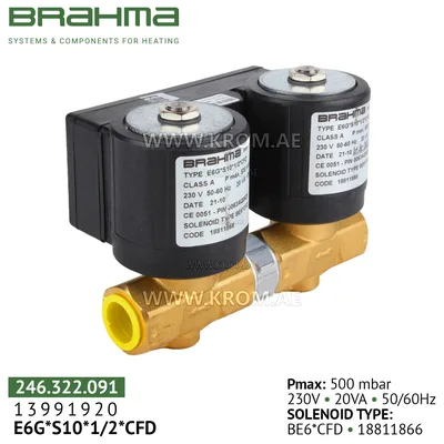 Brahma 13991920 GVC10*1/2*S*S* gas valve