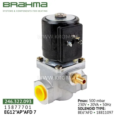Brahma 13877701 EG12*AP*AFD 7 gas valve