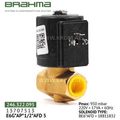 Brahma 13707513 E6G*A P*1/2*AFD5 gas valve