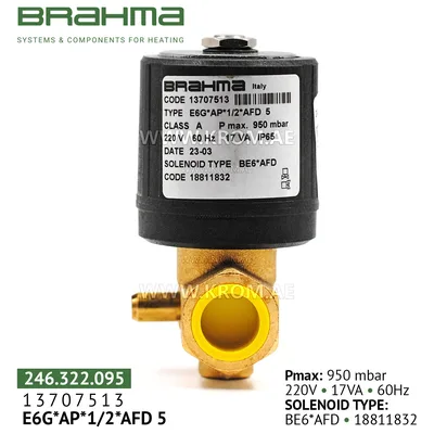 Brahma 13707513 E6G*A P*1/2*AFD5 gas valve