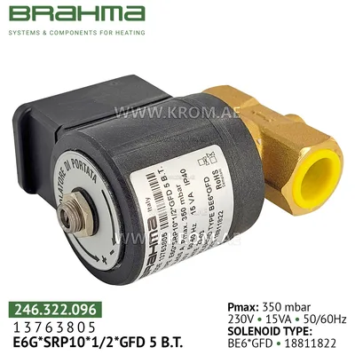 Brahma 13763805 E6G*SRP10*1/2*GFD gas valve