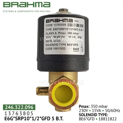 Brahma 13763805 E6G*SRP10*1/2*GFD gas valve