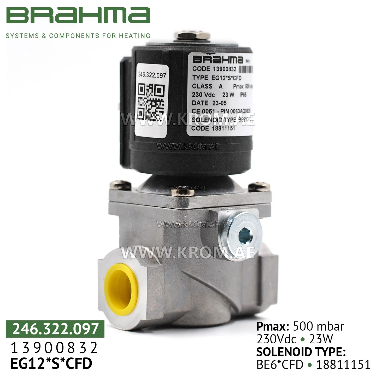 Brahma 13900832 EG12*S*CFD gas valve
