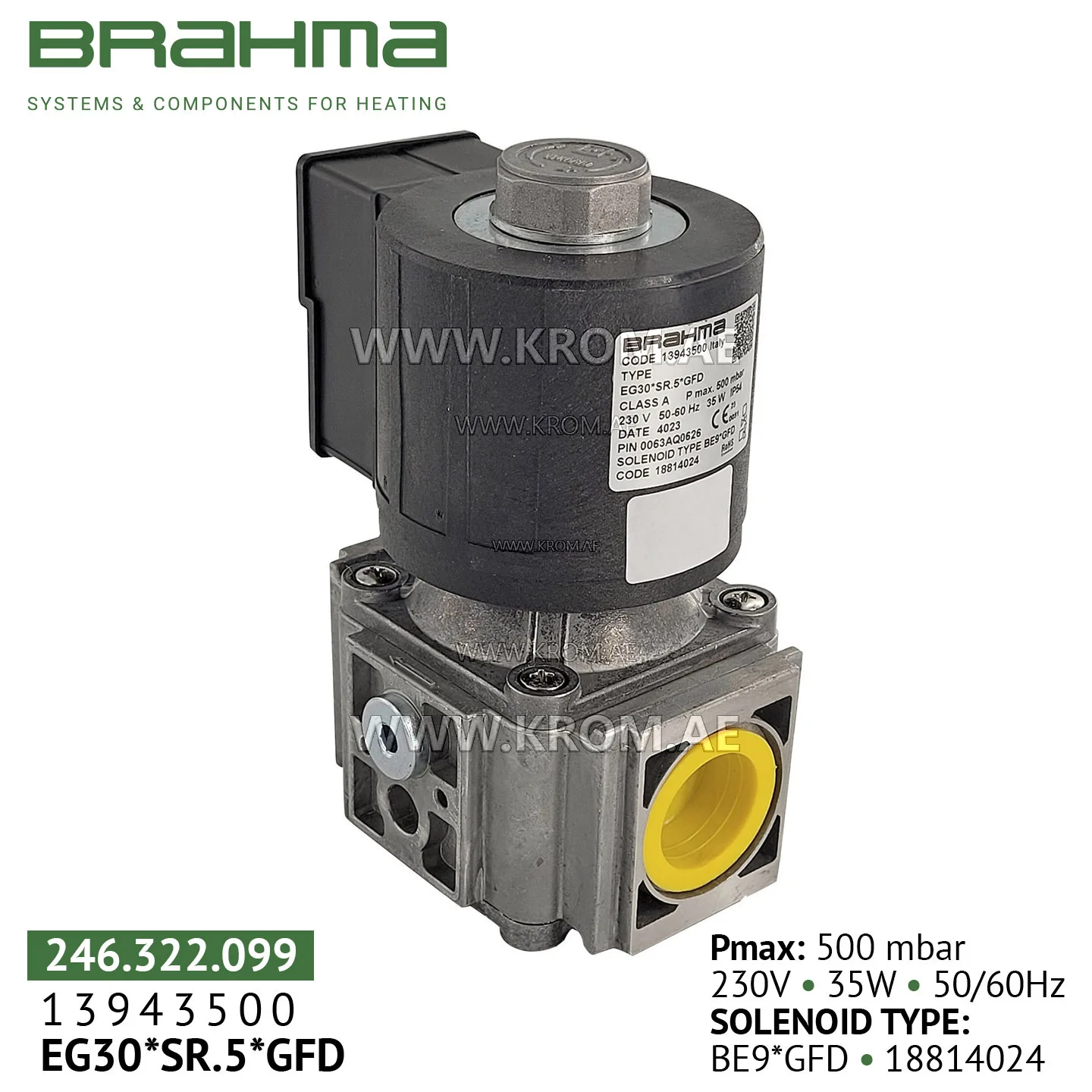 Brahma 13943500 EG30*SR.5*GFD gas valve
