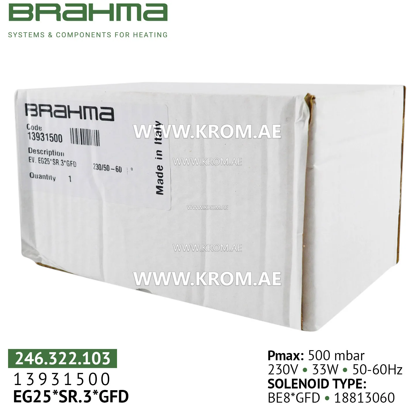 Brahma 13931500 EG25*SR.3*GFD gas valve