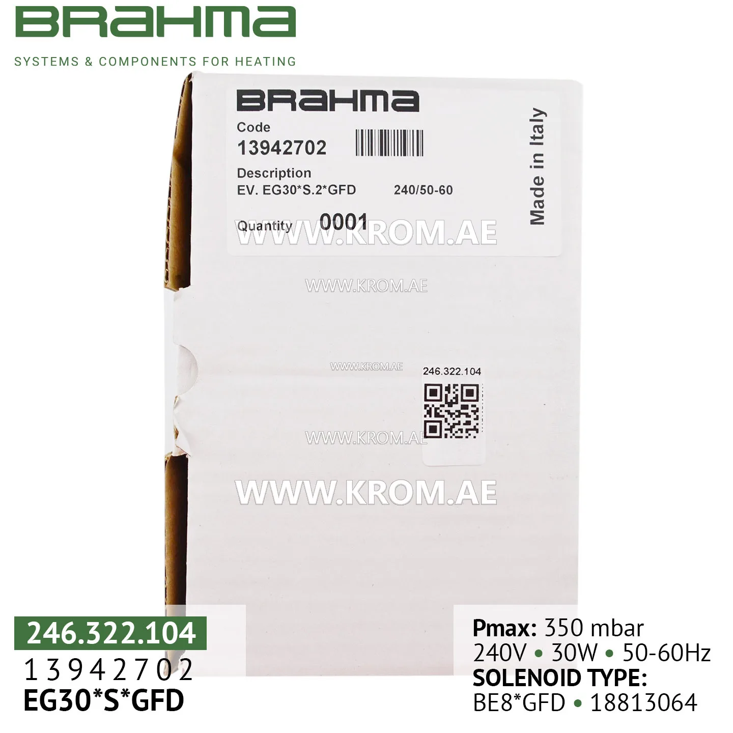 Brahma 13942702 EG30*S.2*GFD gas valve