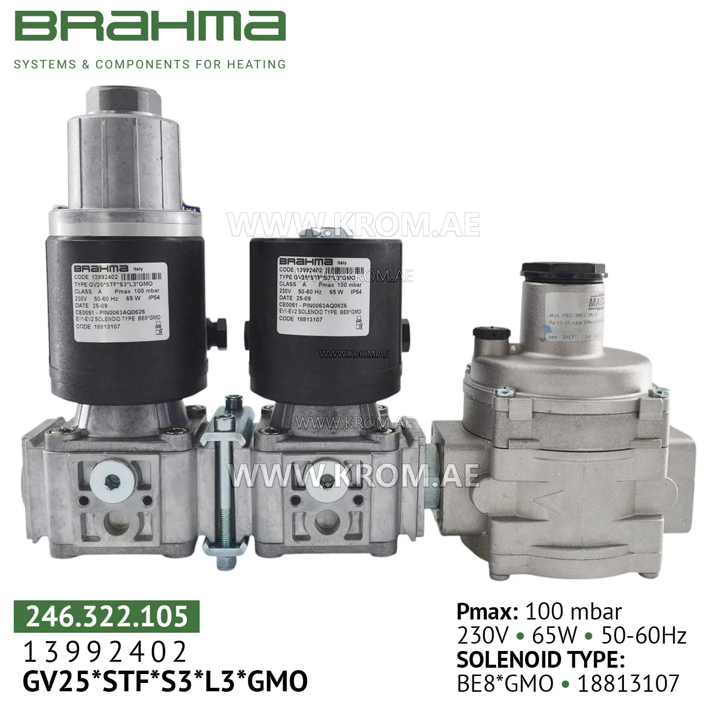 Brahma 13992402 GVC25*S3Z*SR3*SRD gas valve
