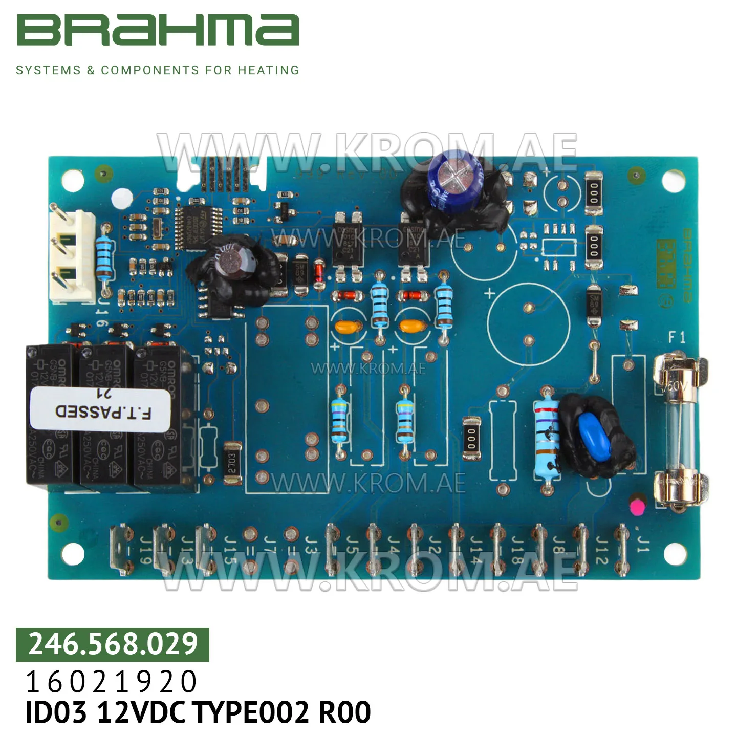 Brahma 16021920 ID03 12VDC TYPE002 R00 PCB (control board)