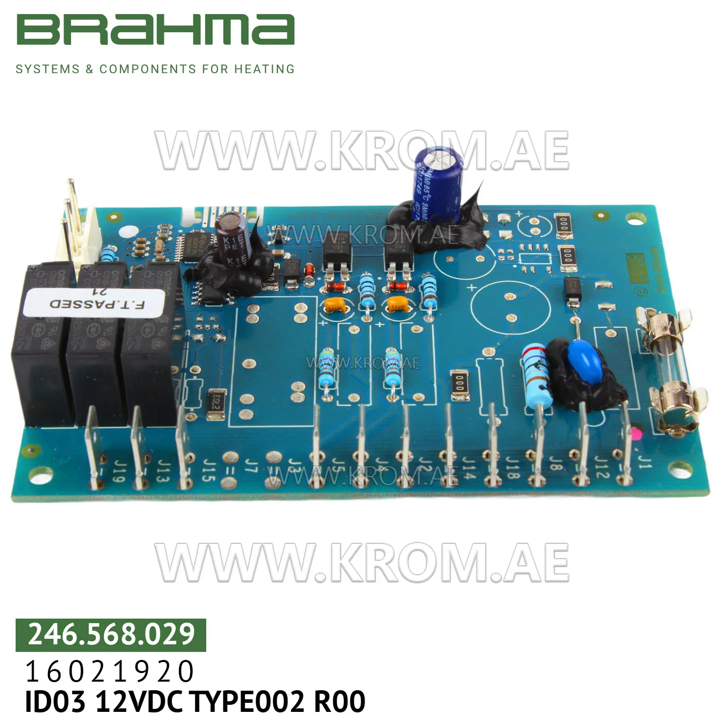 Brahma 16021920 ID03 12VDC TYPE002 R00 PCB (control board)