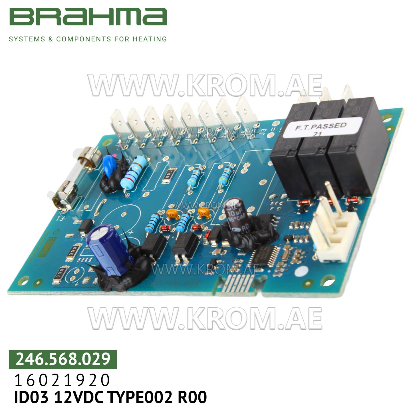 Brahma 16021920 ID03 12VDC TYPE002 R00 PCB (control board)