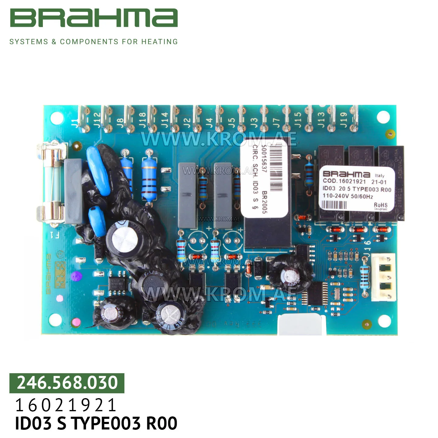 Brahma 16021921 ID03 S TYPE003 R00 PCB (control board)