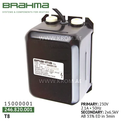 Brahma 15000001 T8 ignition transformer