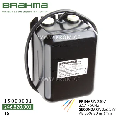 Brahma 15000001 T8 ignition transformer