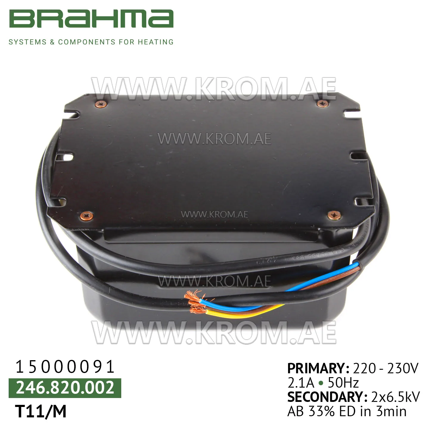 Brahma 15000091 T8 ignition transformer