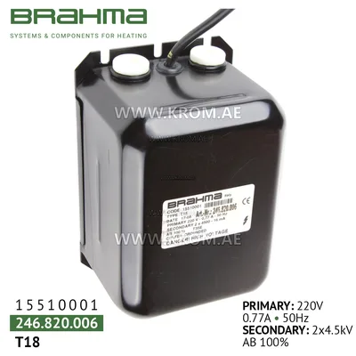 Brahma 15510001 T18 ignition transformer