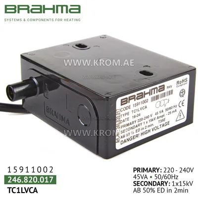 Brahma 15911002 TC1LVCA ignition transformer